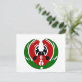 エディコンテンポラリーケニア国旗のパターンアートデザイン。 ポストカード (スタンド正面)