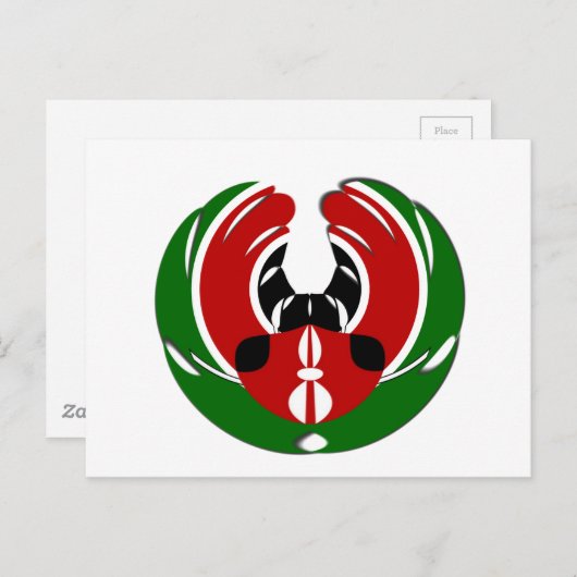 エディコンテンポラリーケニア国旗のパターンアートデザイン。 ポストカード (正面/裏面)