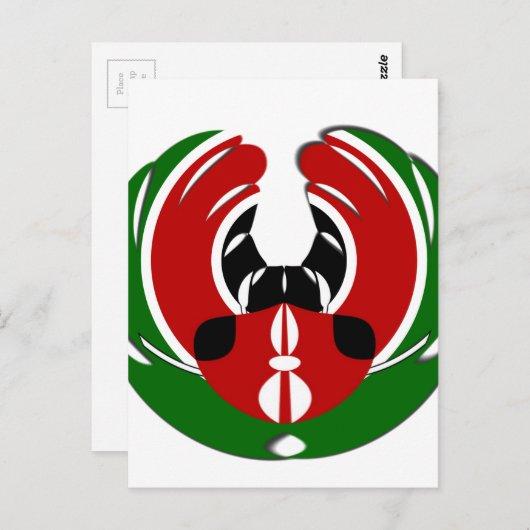 エディコンテンポラリーケニア国旗のパターンアートデザイン。 ポストカード (正面/裏面)