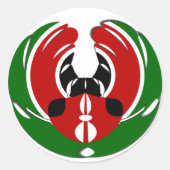 エディコンテンポラリーケニア国旗のパターンアートデザイン。 ラウンドシール (正面)