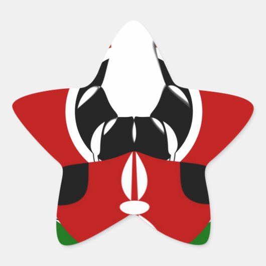 エディコンテンポラリーケニア国旗のパターンアートデザイン。 星シール (正面)