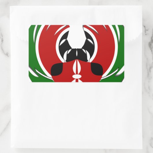 エディコンテンポラリーケニア国旗のパターンアートデザイン。 長方形シール (バッグ)