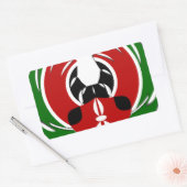 エディコンテンポラリーケニア国旗のパターンアートデザイン。 長方形シール (封筒)