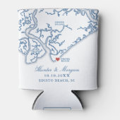 エディストビーチの結婚式の引き出物 エディスト島の地図 缶クーラー (正面)