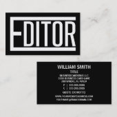 エディタの単語の白黒 名刺 (正面/裏面)