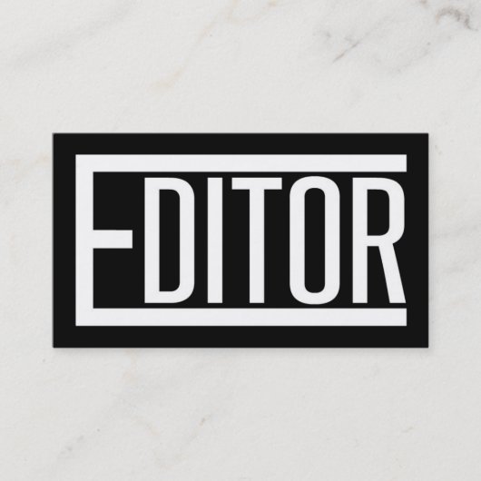 エディタの単語の白黒 名刺 (正面)