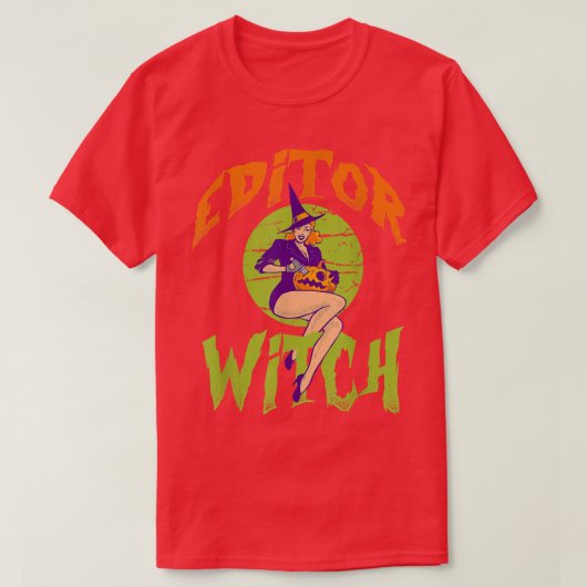 エディターウィッチ – エおもしろいディターハロウィーン Tシャツ (デザイン正面)