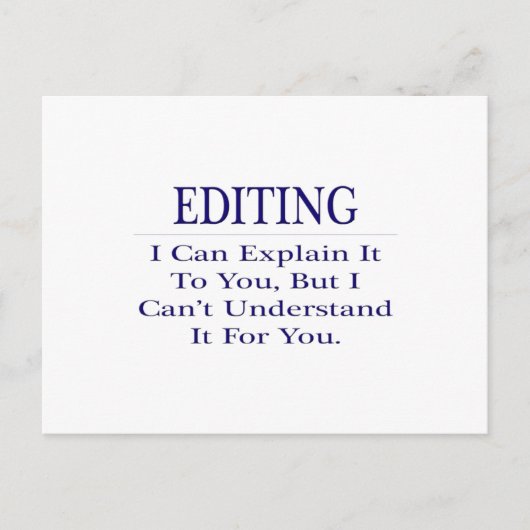 エディタージョーク…説明が分からない ポストカード (正面)