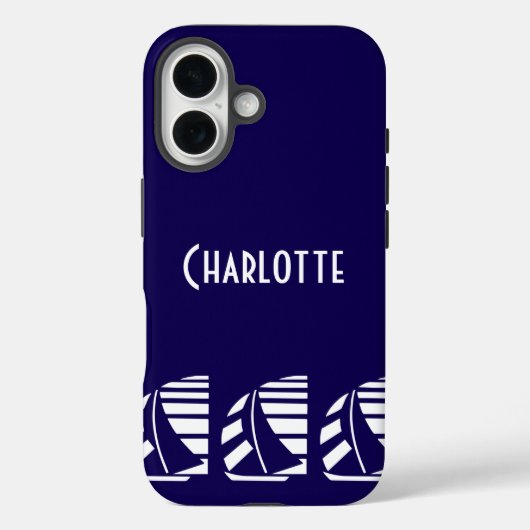 エディテ航海のブルレーシングボーツブルーホワイト Case-Mate iPhoneケース (裏面)