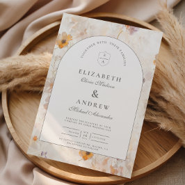 エディトリアルな野の花の結婚式 招待状