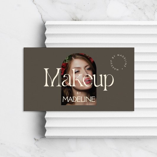 エディトリアルシック文字メイクアップアイボリー/ブラウン 名刺