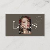 エディトリアルシック文字ラッシュズアイボリー/ブラウン 名刺 (正面)