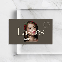 エディトリアルシック文字ラッシュズアイボリー/ブラウン 名刺