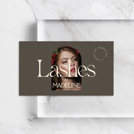 エディトリアルシック文字ラッシュズアイボリー/ブラウン 名刺