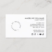 エディトリアルシック文字美しい赤面マウヴ 名刺 (裏面)