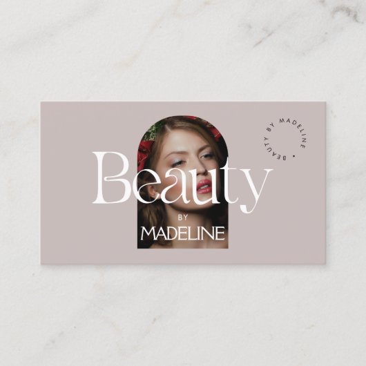 エディトリアルシック文字美しい赤面マウヴ 名刺 (正面)