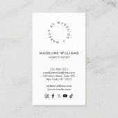 エディトリアルシック美しいサロンメイクアップアーティストマウヴ 名刺 (裏面)