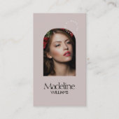 エディトリアルシック美しいサロンメイクアップアーティストマウヴ 名刺 (正面)