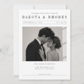 エディトリアルスタイルの結婚式写真招待状テンプレート 招待状 (正面)