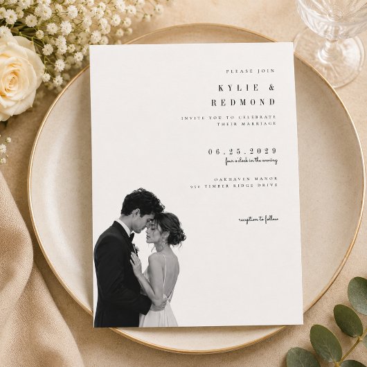 エディトリアルフォト結婚式招待状テンプレート. 招待状