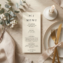 エディトリアル ミニマリスト 冬の結婚式 モノグラム メニュー