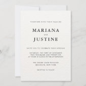 エディトリアル ミニマリスト 冬の結婚式 写真レイアウト 招待状 (正面)