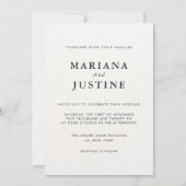 エディトリアル ミニマリスト 冬の結婚式 写真レイアウト 招待状 (正面)