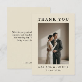 エディトリアル ミニマリスト 冬の結婚式 写真 | あたたかみ サンキューカード