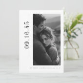 エディトリアル 縦型 日付 黒 白 Save the Date セーブザデート (スタンド正面)