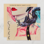 エディモダンプンクロックガールサプライズ誕生日パーティー 招待状 (正面/裏面)