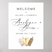 エディモダンリハーサル書道BBQ & Brewsサイン ポスター (正面)