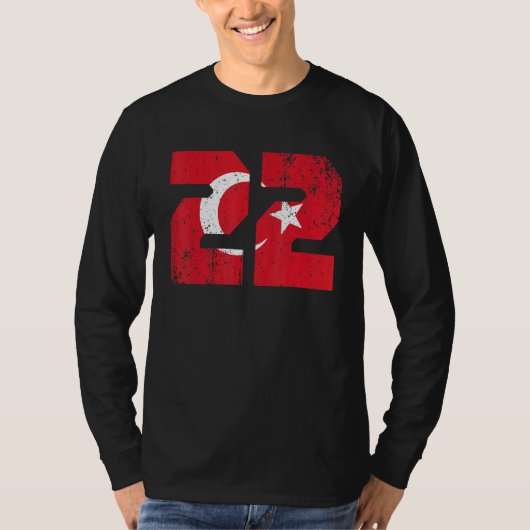 エディルネ22メンレットトルコ国旗のアイディア Tシャツ (正面)