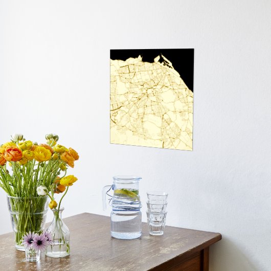 エディンバモダングエレガント・スコットランドのシックなギフトマップ 箔ポスター (レイダウン (キッチン))