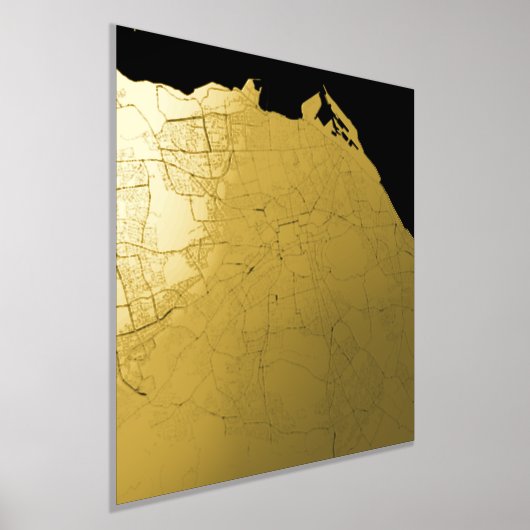 エディンバモダングエレガント・スコットランドのシックなギフトマップ 箔ポスター (レイダウン)