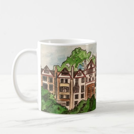 エディンバラのお土産マグ( Ramsay garden) コーヒーマグカップ (左)