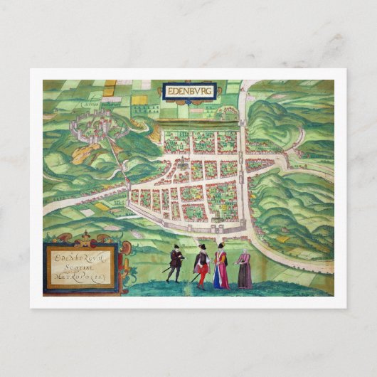 エディンバラの地図， 'シビタスオルビステラルム'から ポストカード (正面)