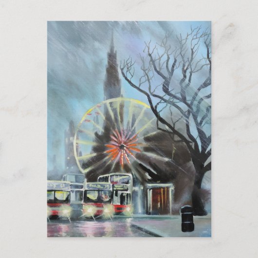 エディンバラの雨の日 ポストカード (正面)