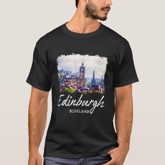 エディンバラウォーター絵画カラーズエディンバラ Tシャツ (正面)