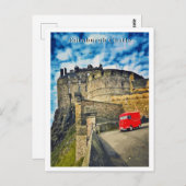 エディンバラキャッスルスコットランドレトロスタイル ポストカード (正面/裏面)
