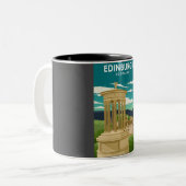 エディンバラスコットラミニマルンドヴィンテージ旅行ポスター ツートーンマグカップ (正面左)