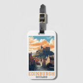 エディンバラスコットランドキャッスルレトロヴィンテージトラベル ラゲッジタグ (正面縦)