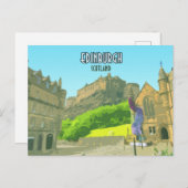 エディンバラスコットランドキャッスル統一されたキングダムヴィンテージ ポストカード (正面/裏面)