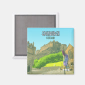 エディンバラスコットランドキャッスル統一されたキングダムヴィンテージ マグネット (正面/裏面)