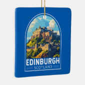 エディンバラスコットランドトラベルアートヴィンテージ セラミックオーナメント (右)
