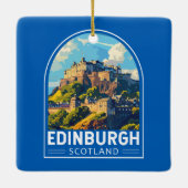 エディンバラスコットランドトラベルアートヴィンテージ セラミックオーナメント (裏面)