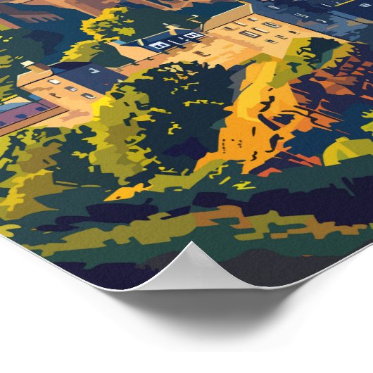 エディンバラスコットランドトラベルアートヴィンテージ ポスター (角)