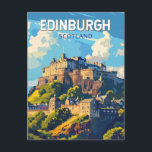 エディンバラスコットランドトラベルアートヴィンテージ ポストカード<br><div class="desc">エディンバラのレトロベクトル旅行デザイン。エディンバラはスコットランドのコンパクトで丘陵性の高い首都である。中世の旧市街とグルジアエレガントニュータウンに庭園と新古典主義の建物がある。</div>