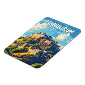 エディンバラスコットランドトラベルアートヴィンテージ マグネット (左側)