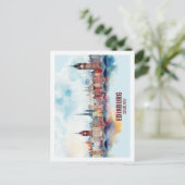 エディンバラスコットランドトラベルプレイスウォーターカラー ポストカード (スタンド正面)