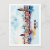 エディンバラスコットランドトラベルプレイスウォーターカラー ポストカード (正面)